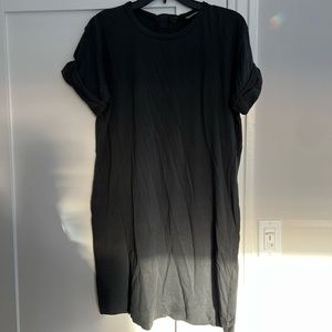 Zara Charcoal Rolled Cuff T-Shirt Mini Dress, Size small